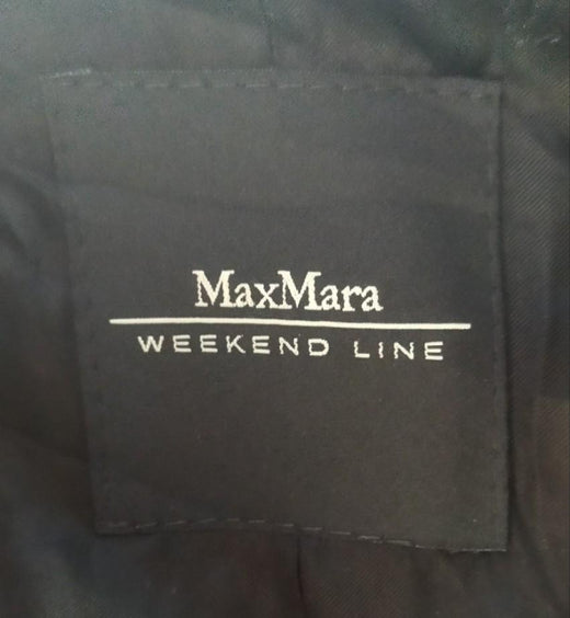 Weekend MaxMara Black & Beige Jacquard Coat