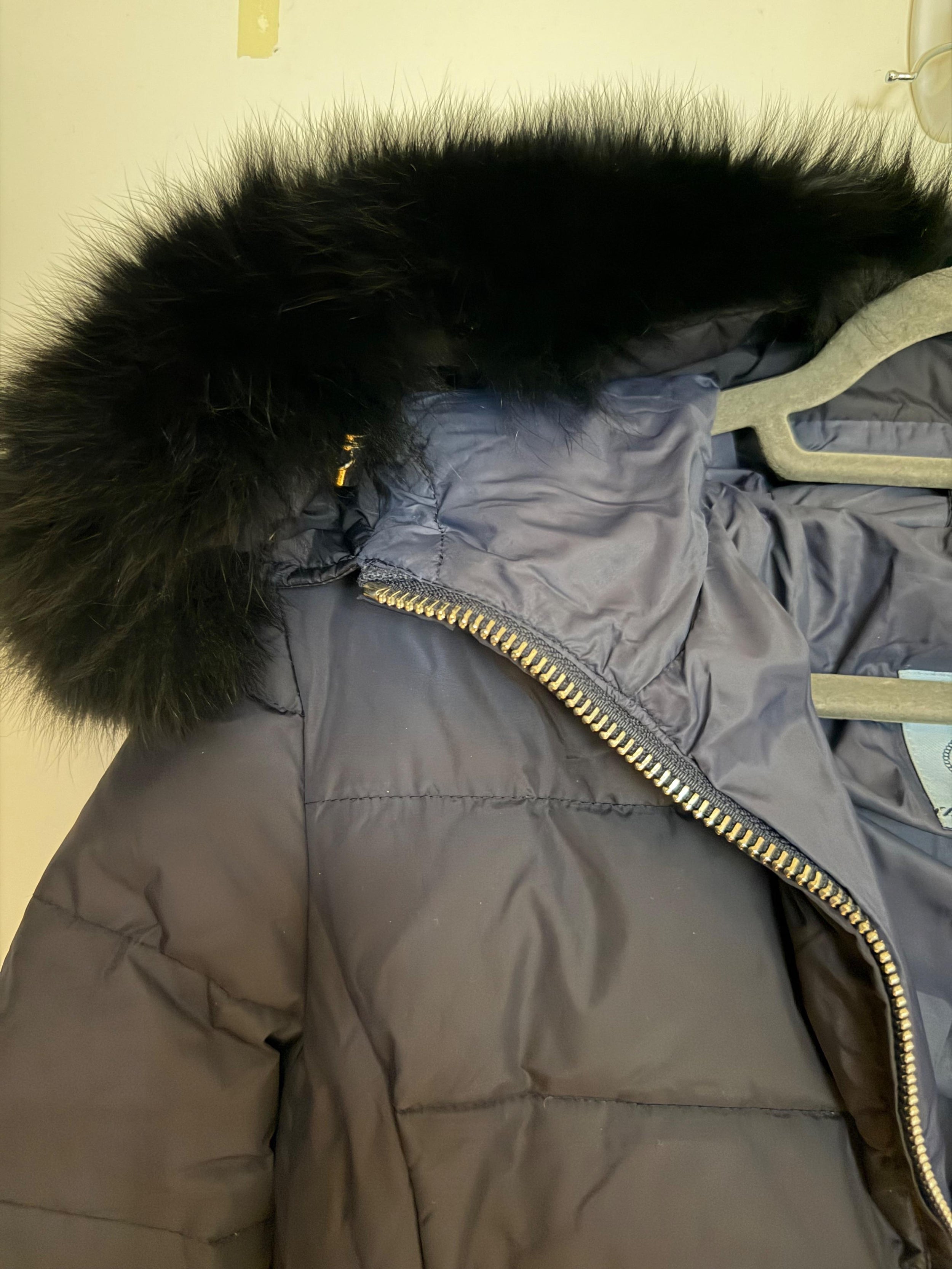 Prada Fur Trimmed Hood Puffer Coat