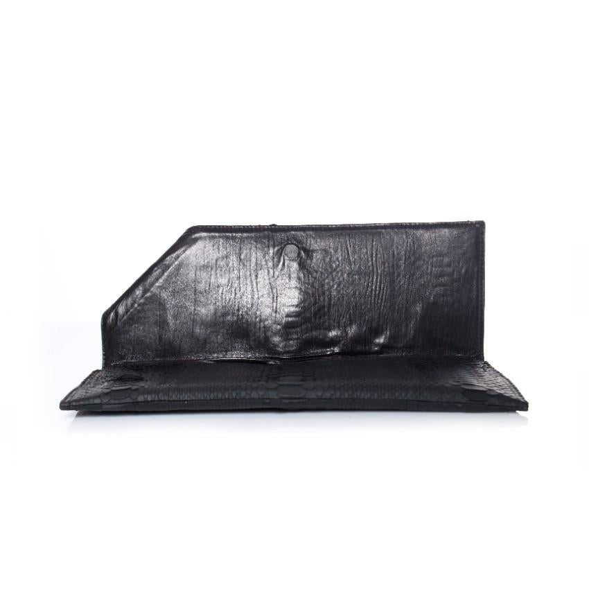 Maison Du Posh Rubber Python Knuckle Clutch