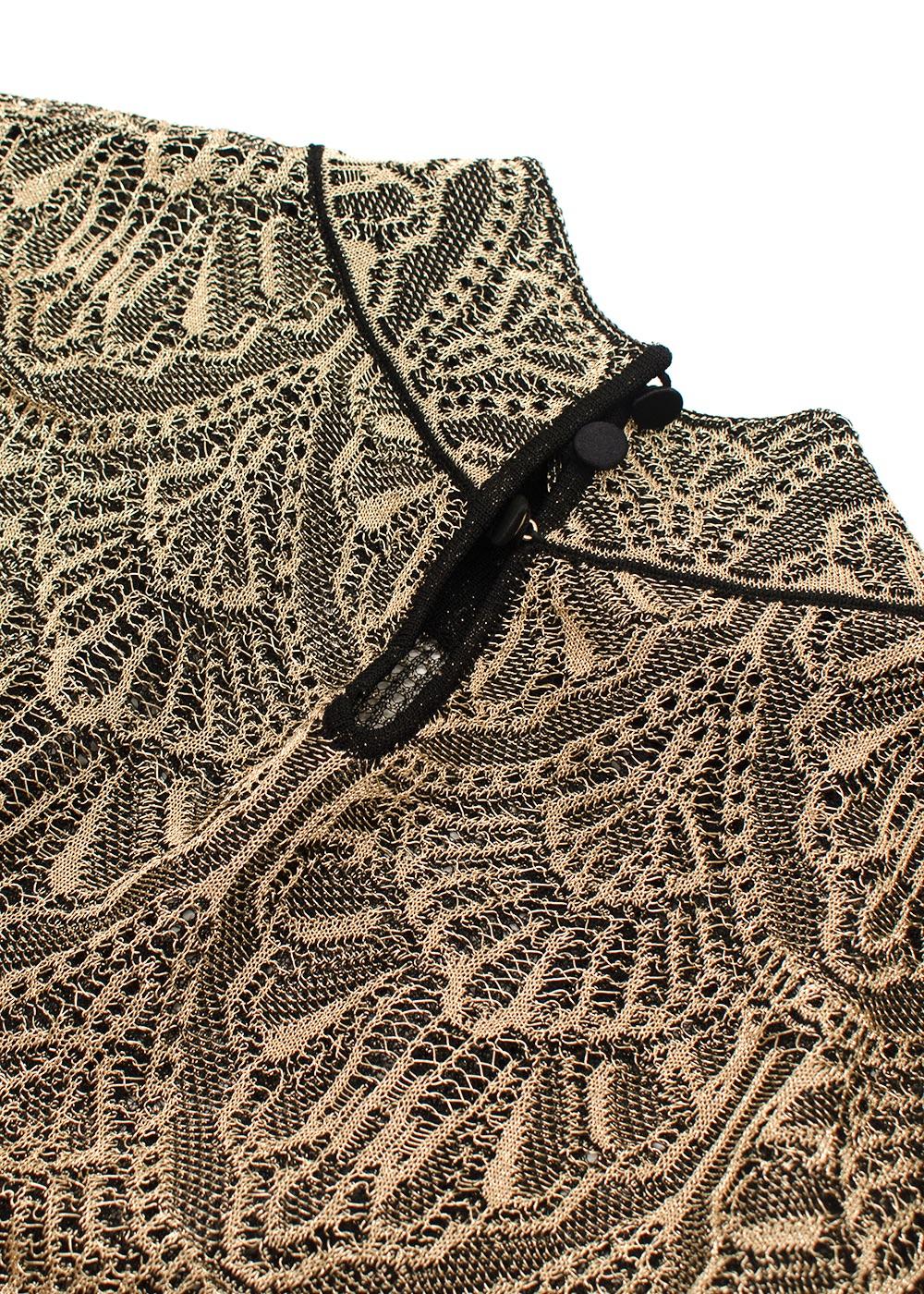 Roberto Cavalli Gold Brocade Pleated Mini Dress