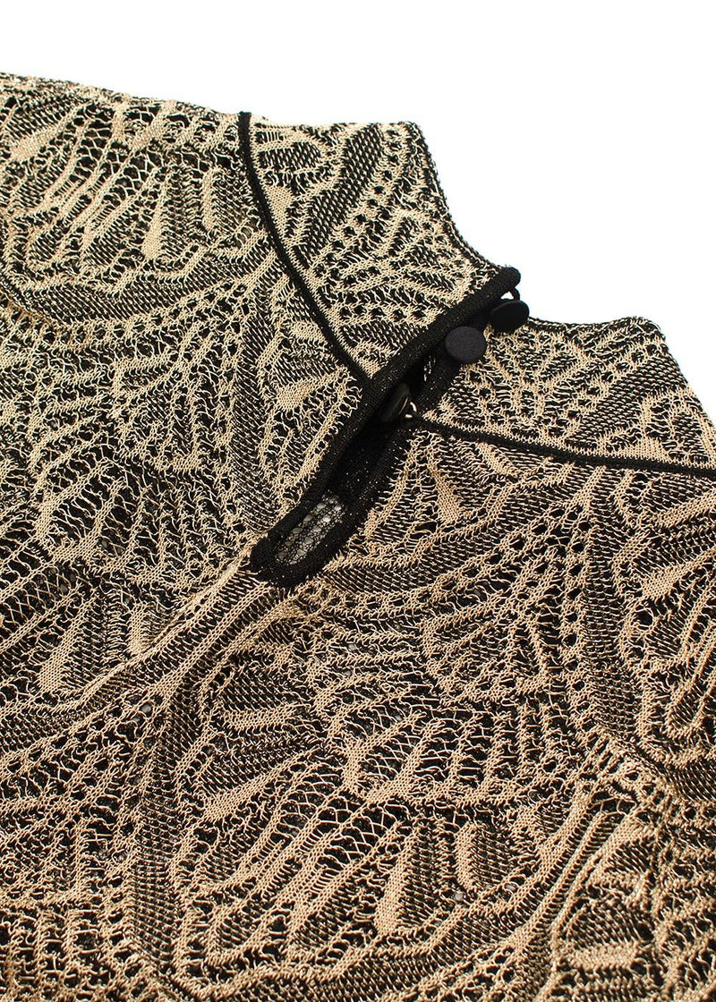 Roberto Cavalli Gold Brocade Pleated Mini Dress