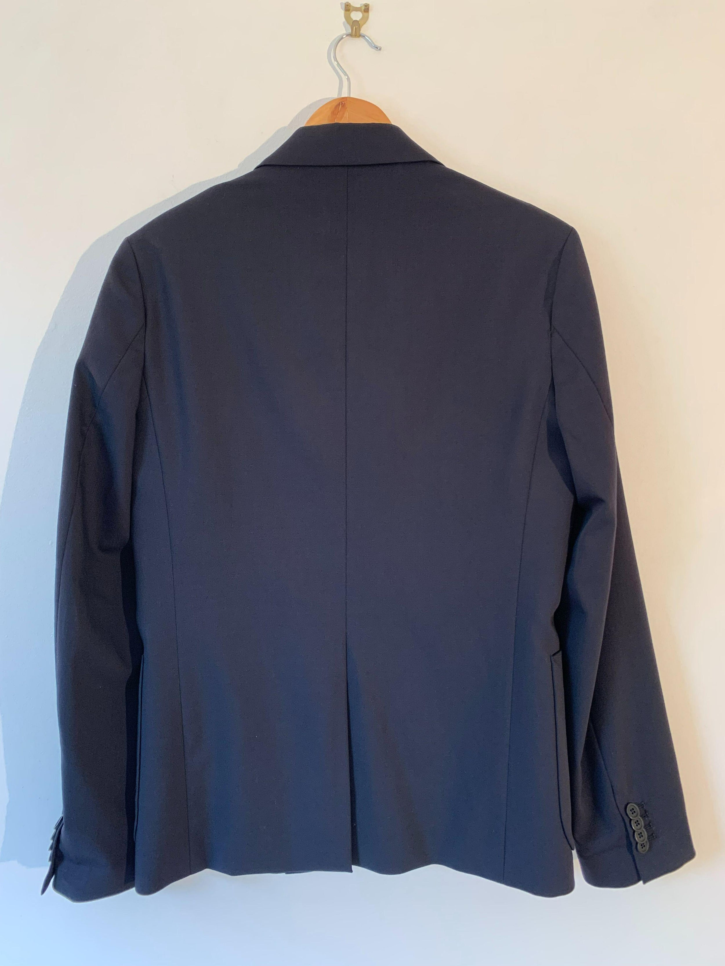 Blue Wool Blend Tailored Jacket