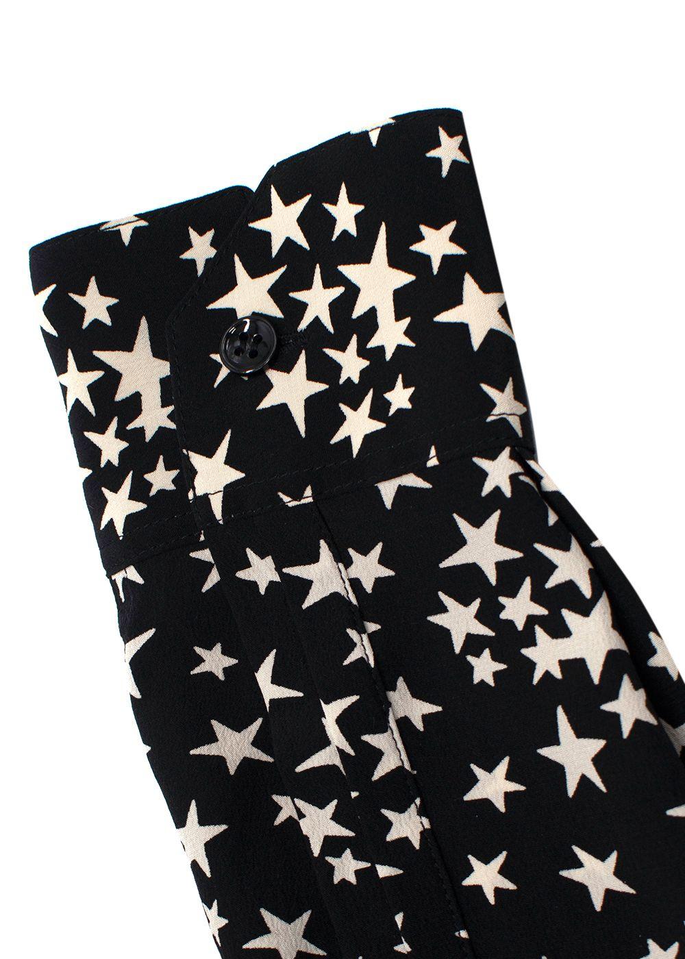 Saint Laurent Black and White Star Blouse