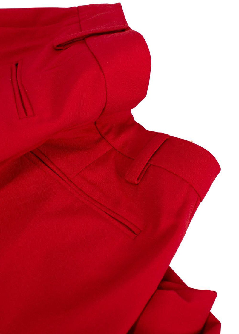 Valentino Red Cropped Tailored Suit Trousers