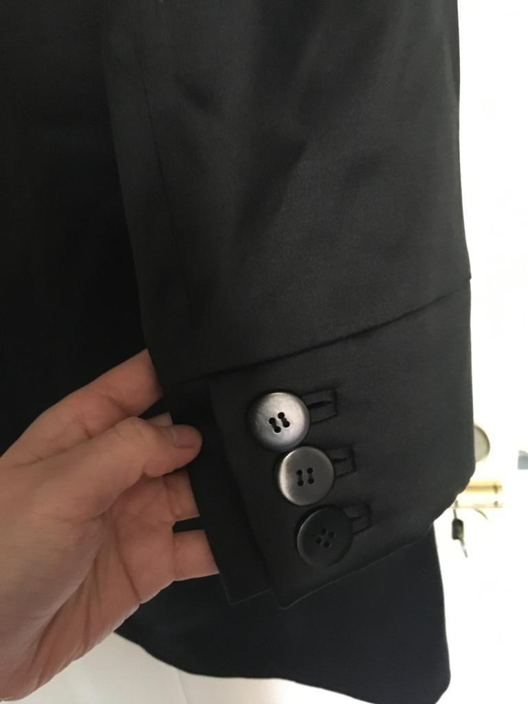 Black silk longline tuxedo jacket