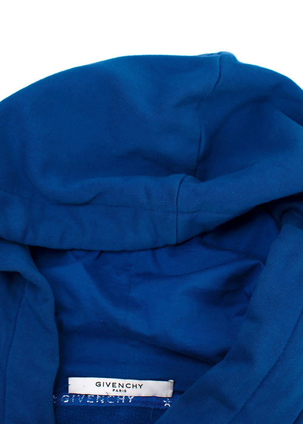 Givenchy Royal Blue Silk Tie Oversized Hoodie