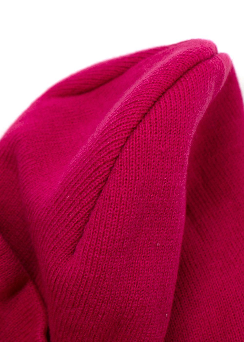 More Joy Magenta Logo-patch Beanie Hat