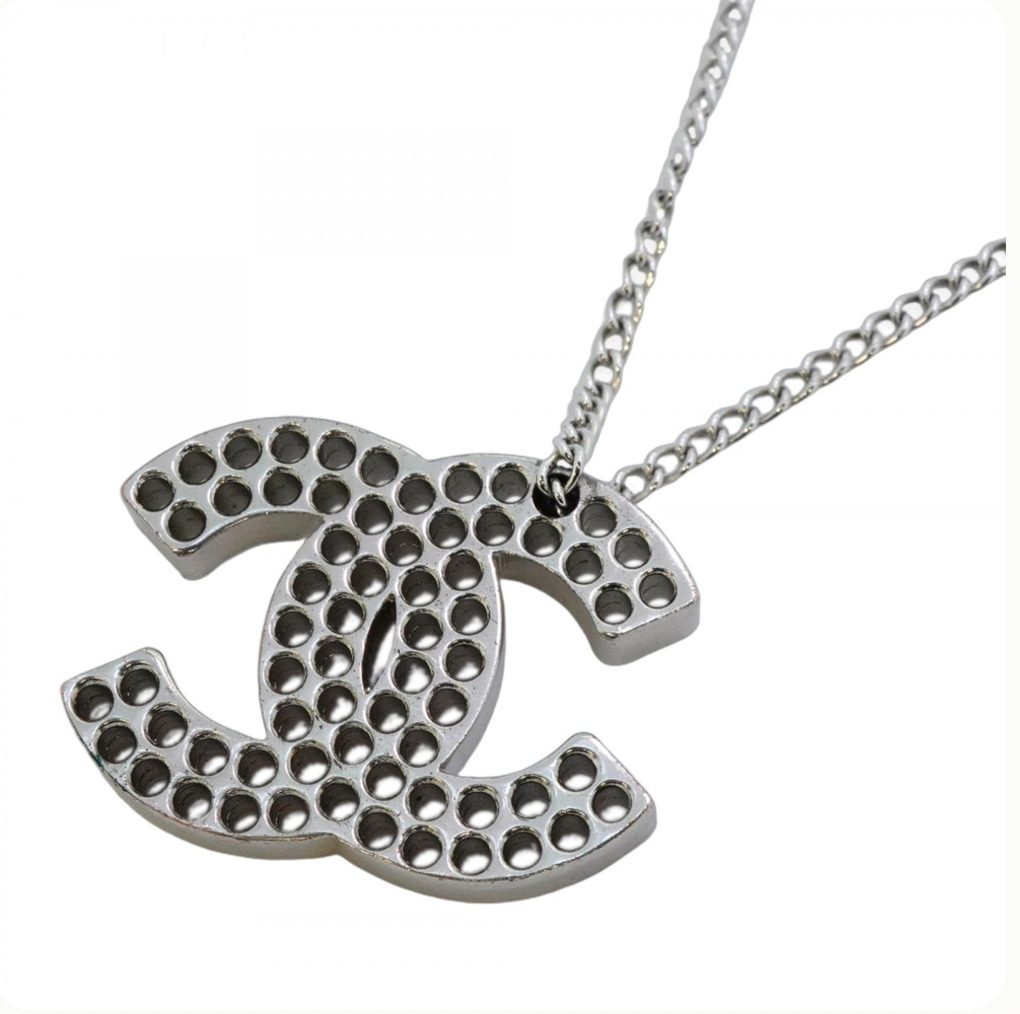 Chanel Coco Mark Silver Necklace
