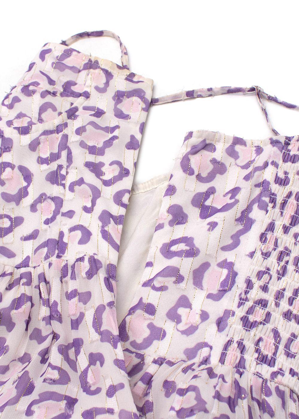 Rococo Sand Purple Leopard Print Avana Midi Dress
