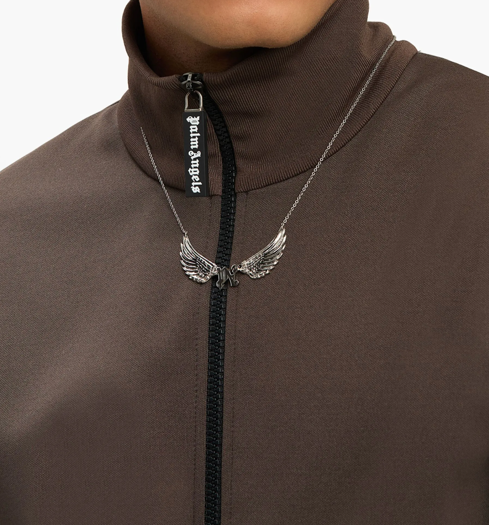 Palm Angels Black Logo Track Zip-Up Jacket