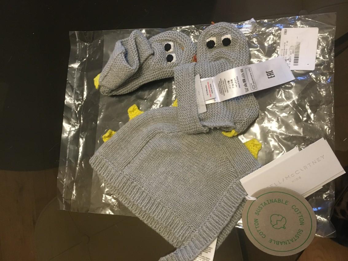 Stella McCartney Grey Organic Cotton & Wool Botties & Hat