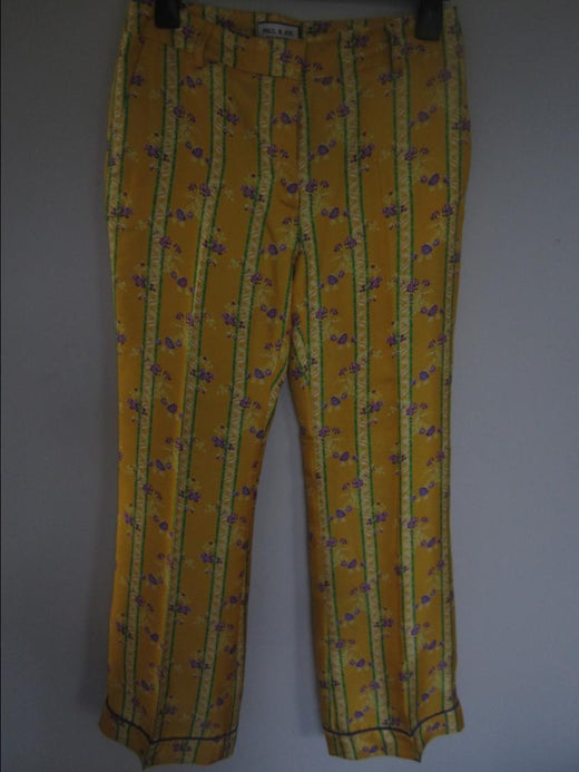 Paul & Joe yellow floral print cropped pants