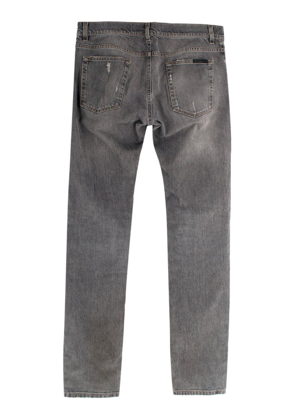 Dolce & Gabanna Distressed Grey Slim-Fit Jeans