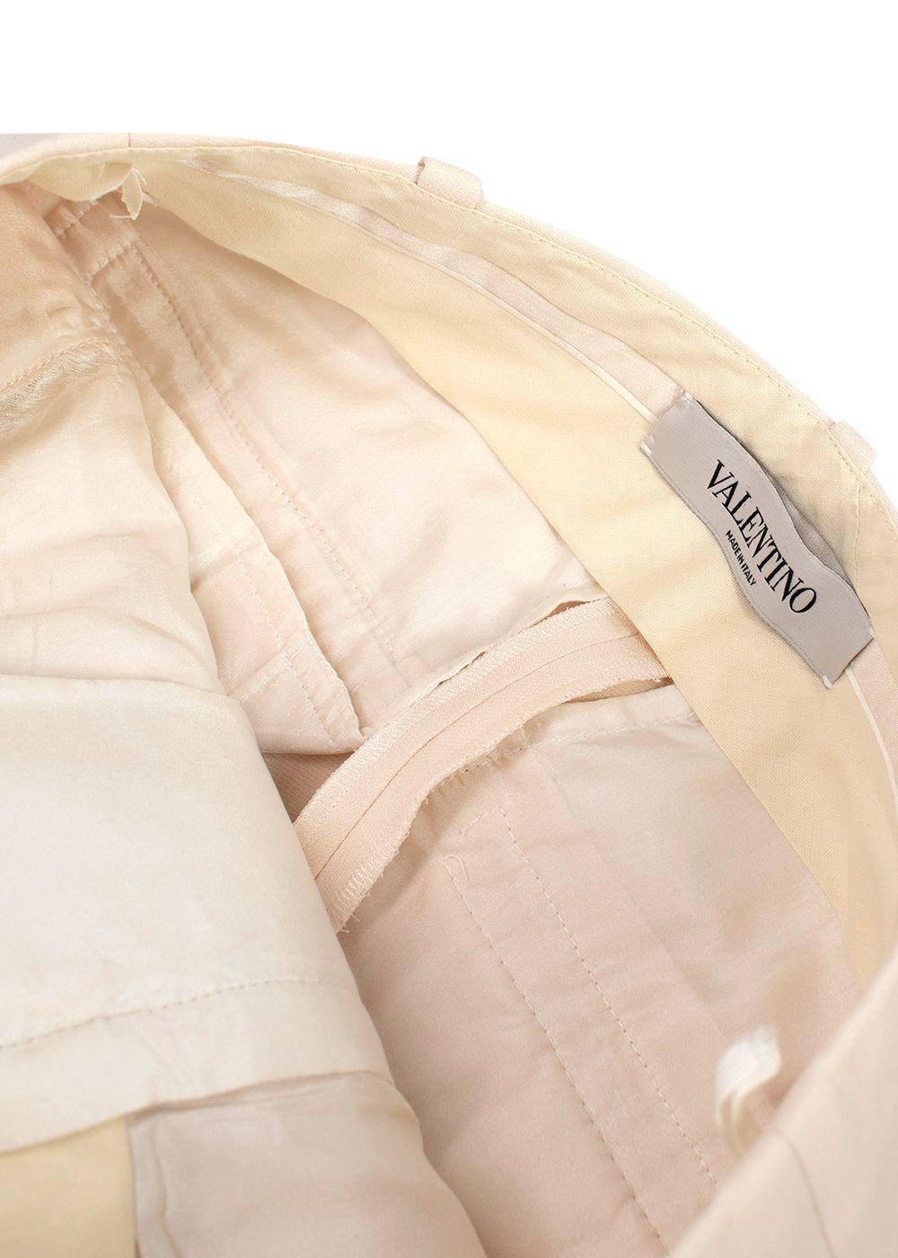 Valentino Cream Tailored Cropped Trousers