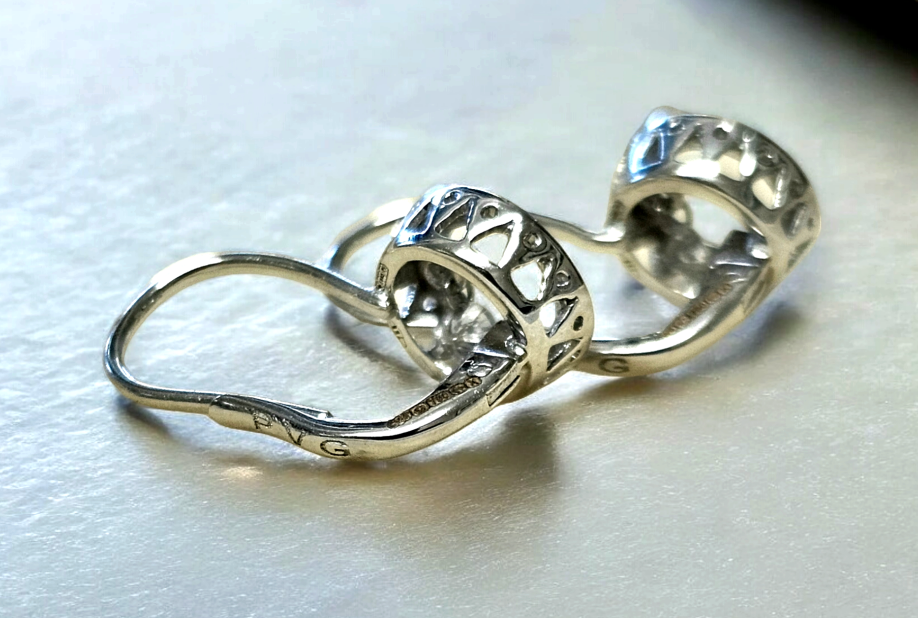 Bespoke Diamond And White Gold Earrings