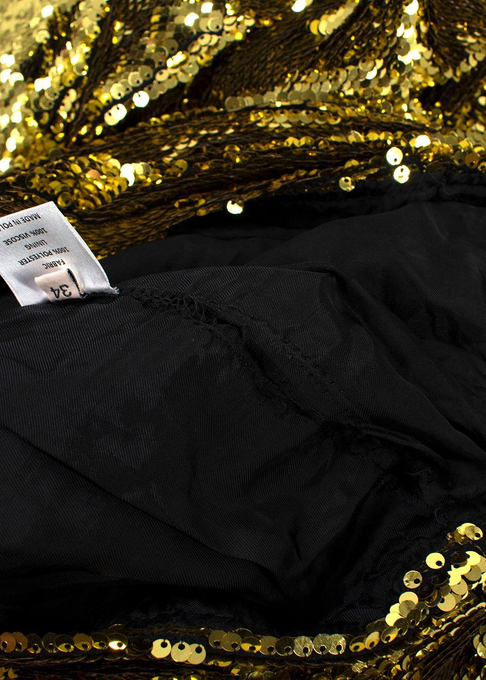 Alexandre Vauthier one shoulder sequin gold dress