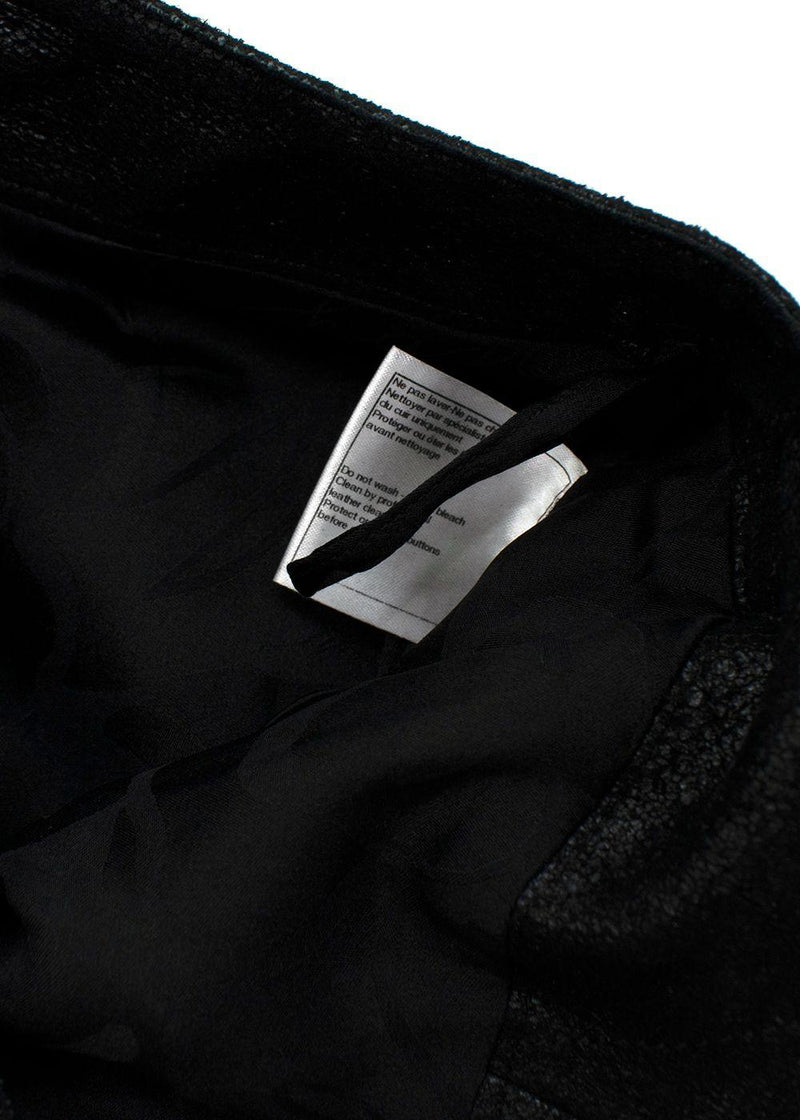 Chanel Black Coated Lambskin Leather Pants