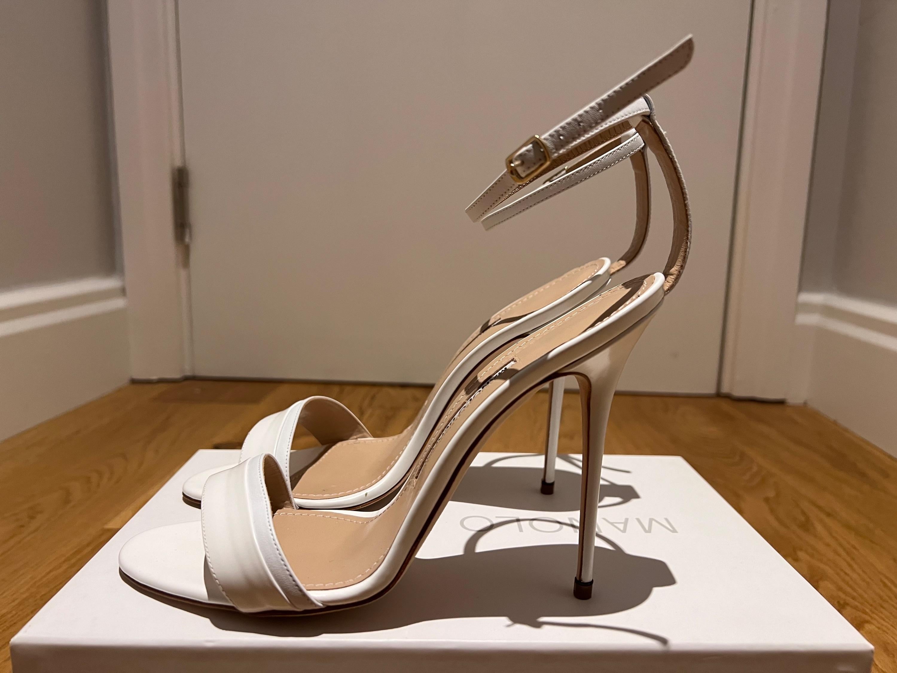 White Leather Spezia 115 Sandals