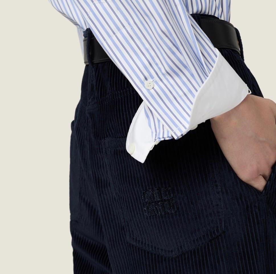 Miu Miu Navy Velvet Trousers