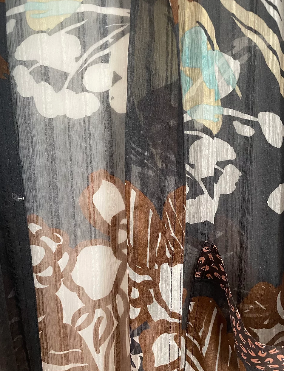 Multicolour Crinkled Silk Chiffon Wrap