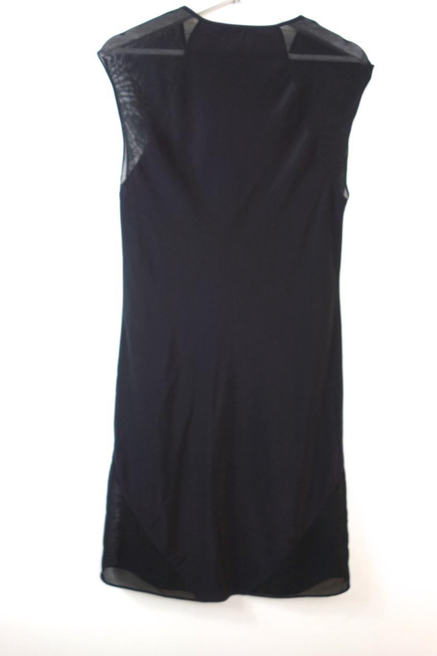 T by Alexander Wang Silk Dress with Sheer Mesh Inserts