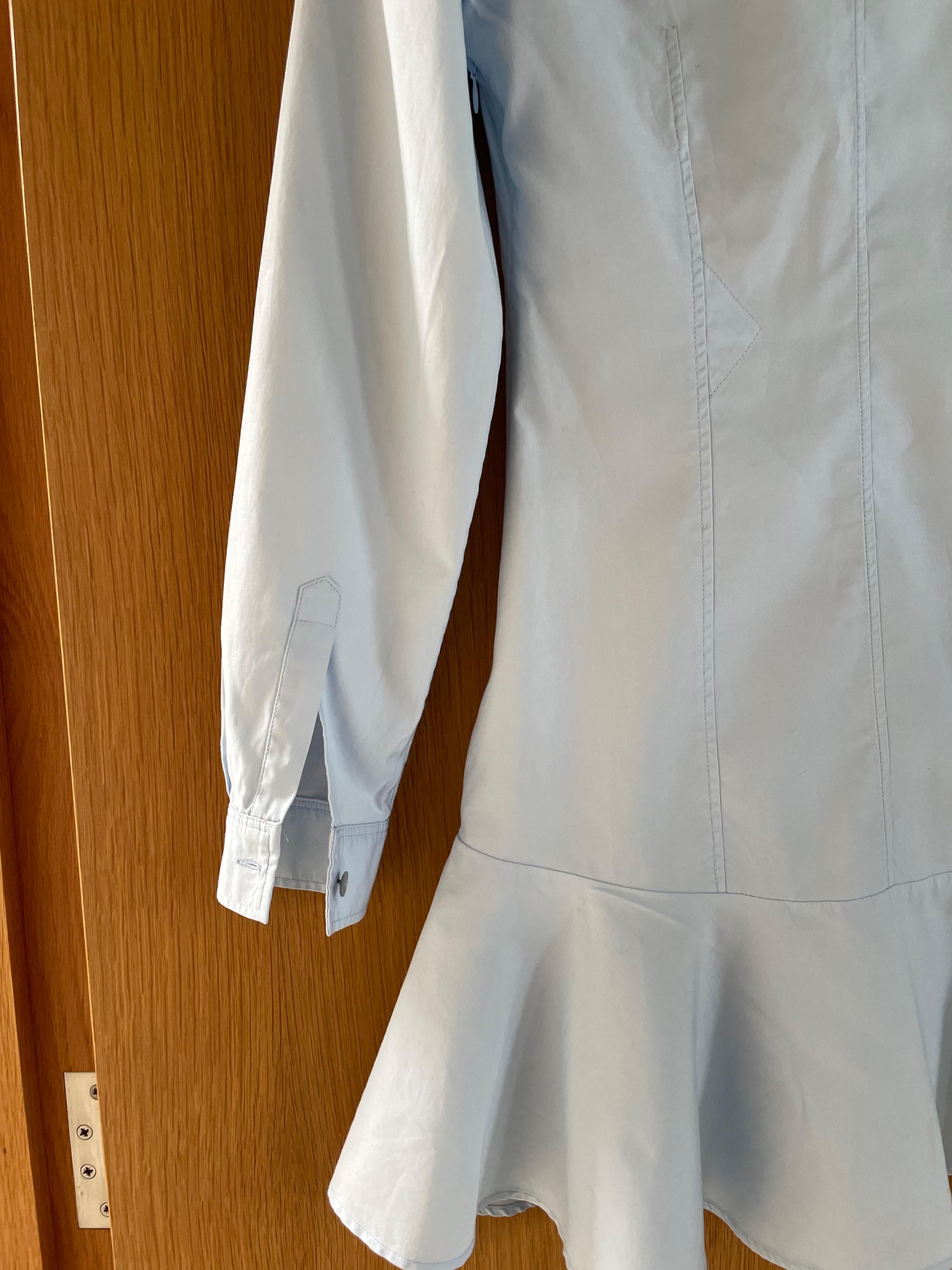 Light blue cotton shirt dress