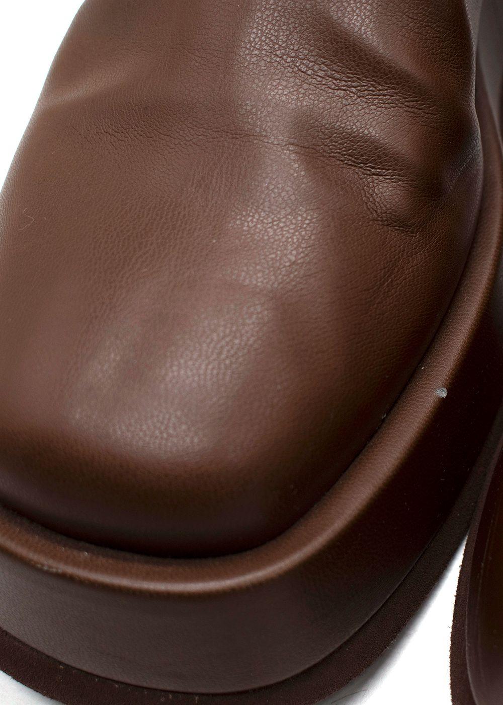 Gia Borghini Chocolate Brown Rosie Leather Boots