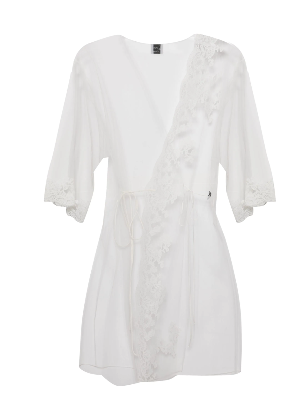 Carine Gilson Lace-Appliqué Sheer Kimono
