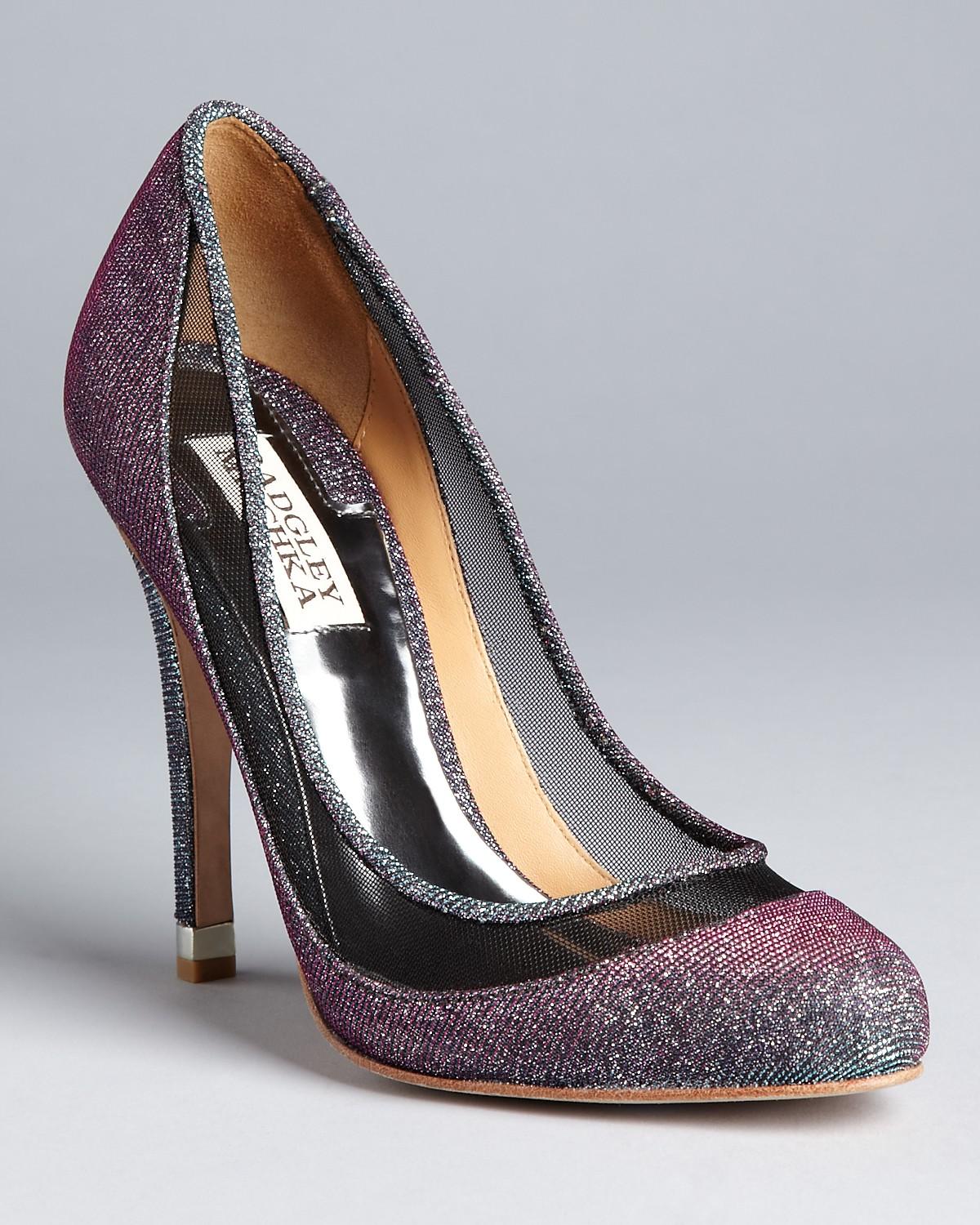 Badgley Mischka Sparkle Mesh Pumps