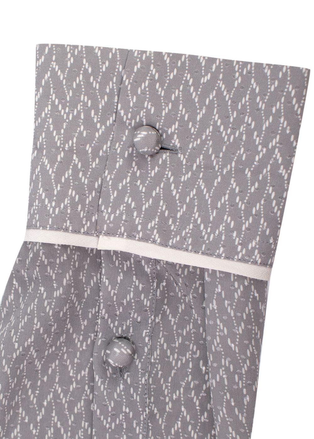 Fendi Silk Grey & White Longline Shirt