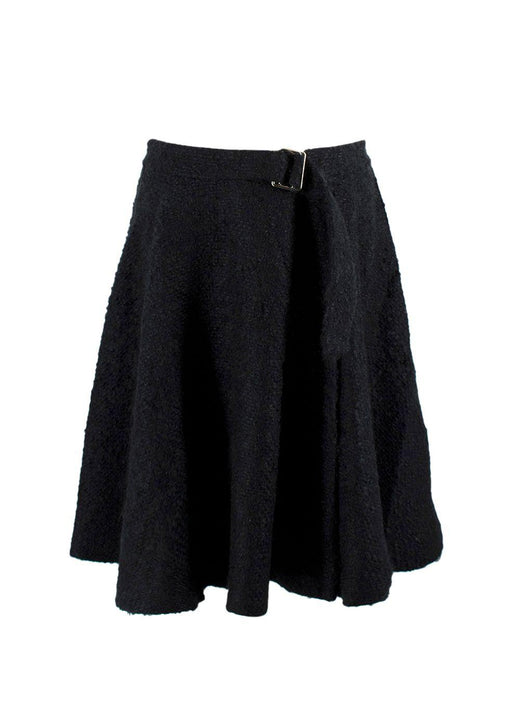 Dior Navy Mohair-blend Belted Skirt
