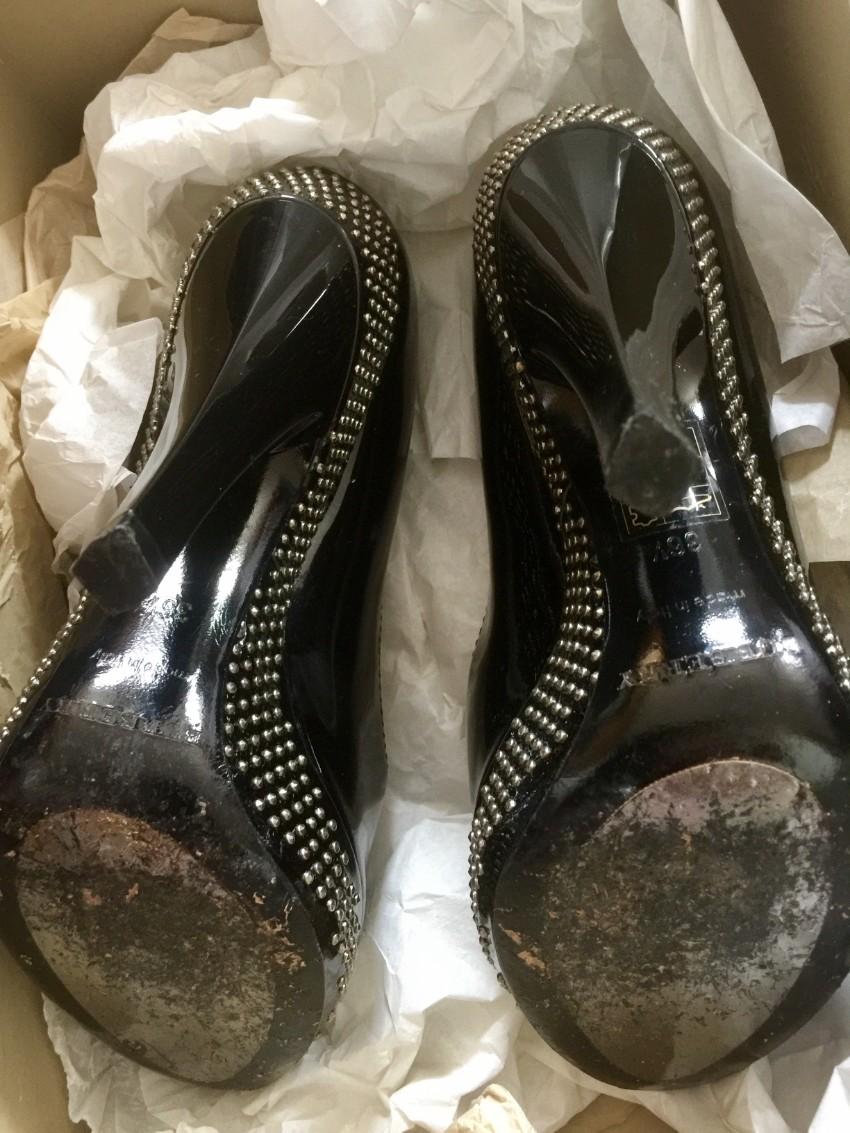 Burberry Patent Leather Mini Stud Platform Pump