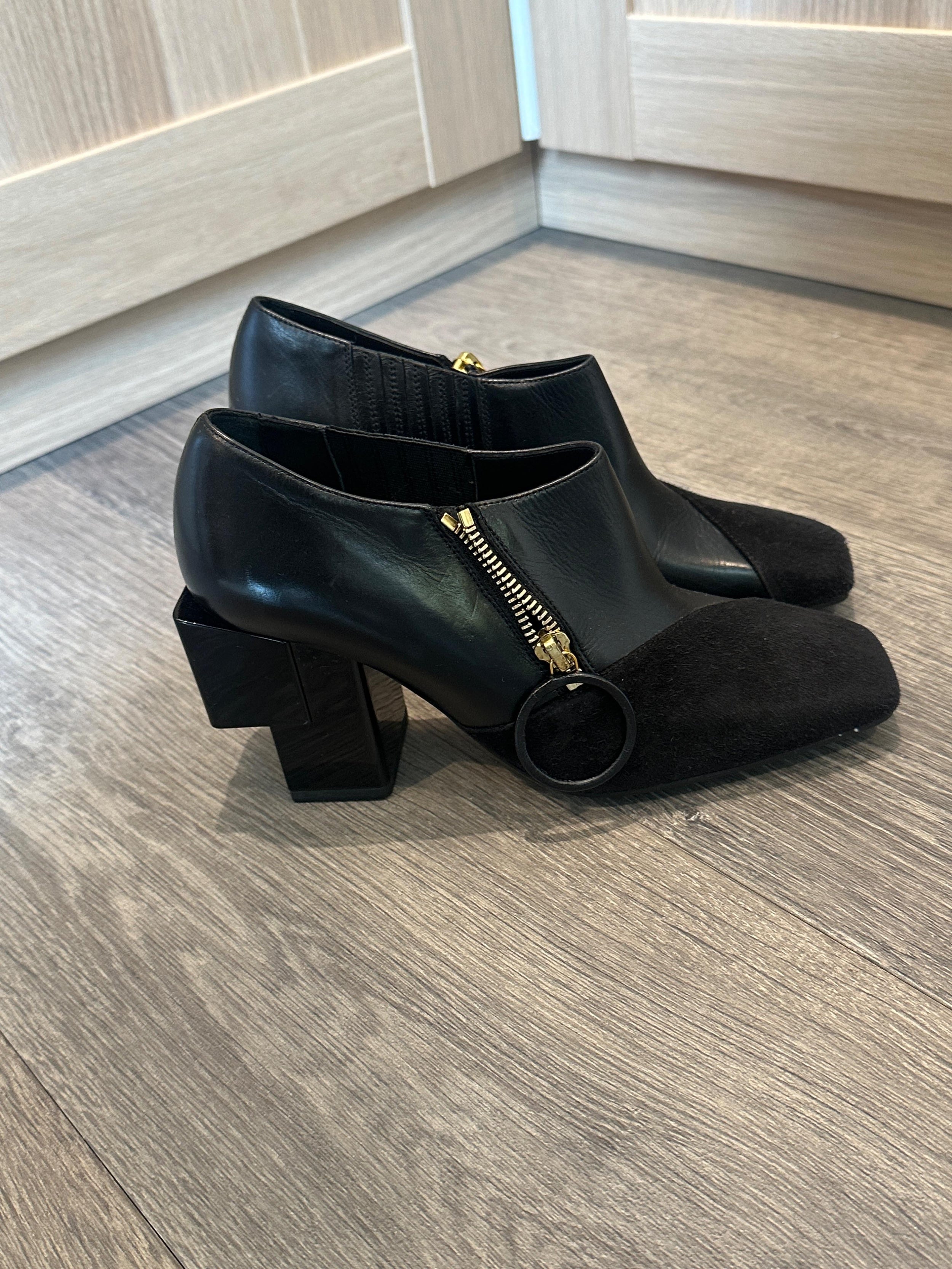Loewe Black Leather/Suede Ankle Boots
