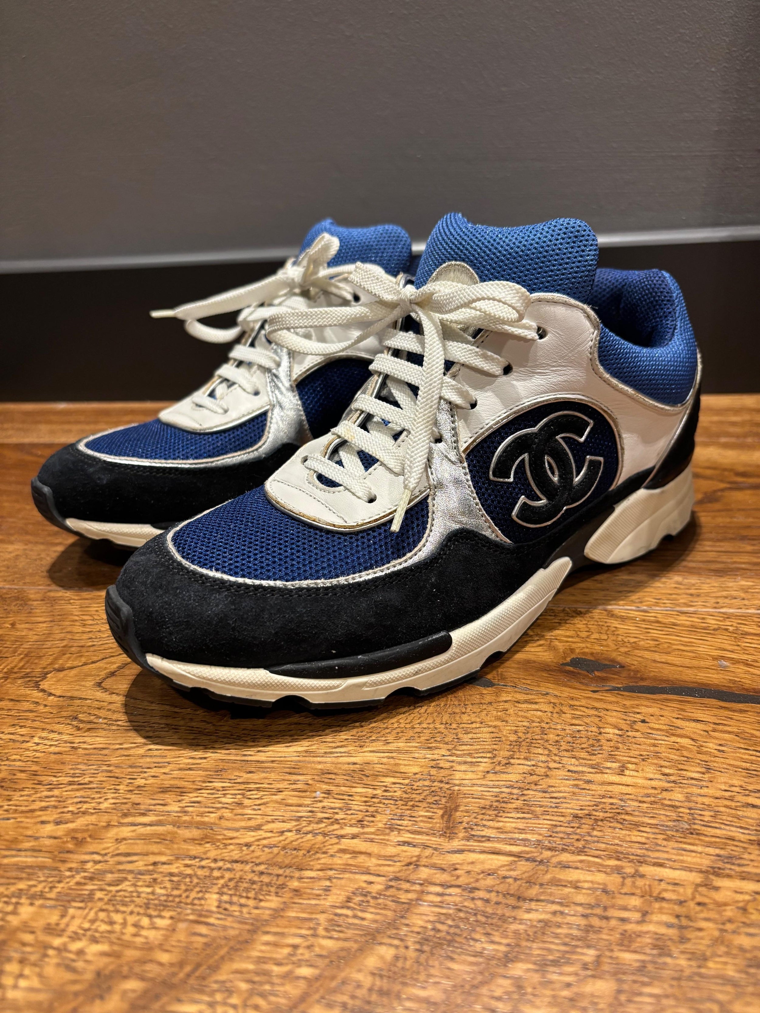 Chanel Blue CC Trainers