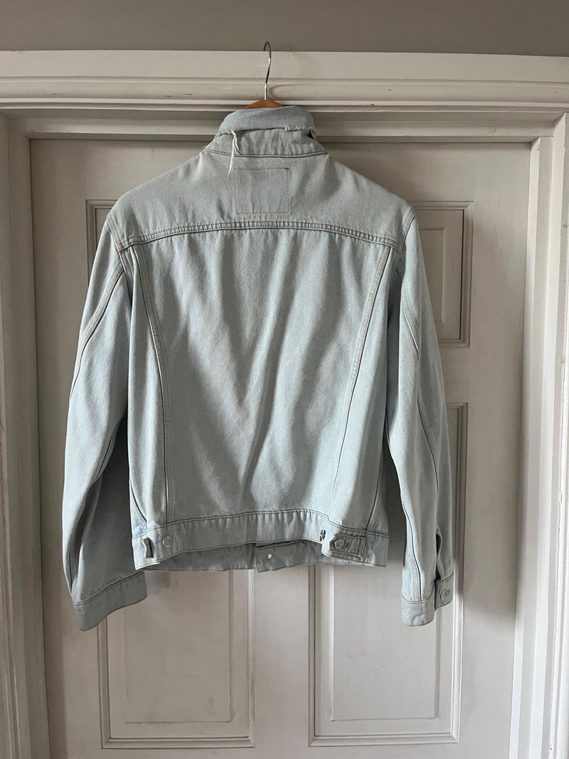 Scarf Frayed Denim Jacket