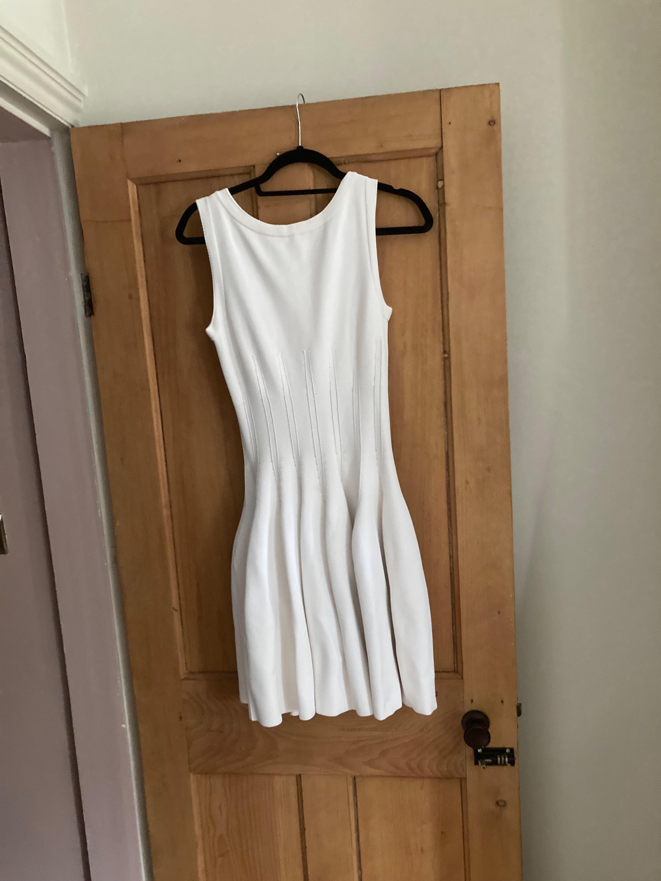 Alaia White Fit And Flare Dress