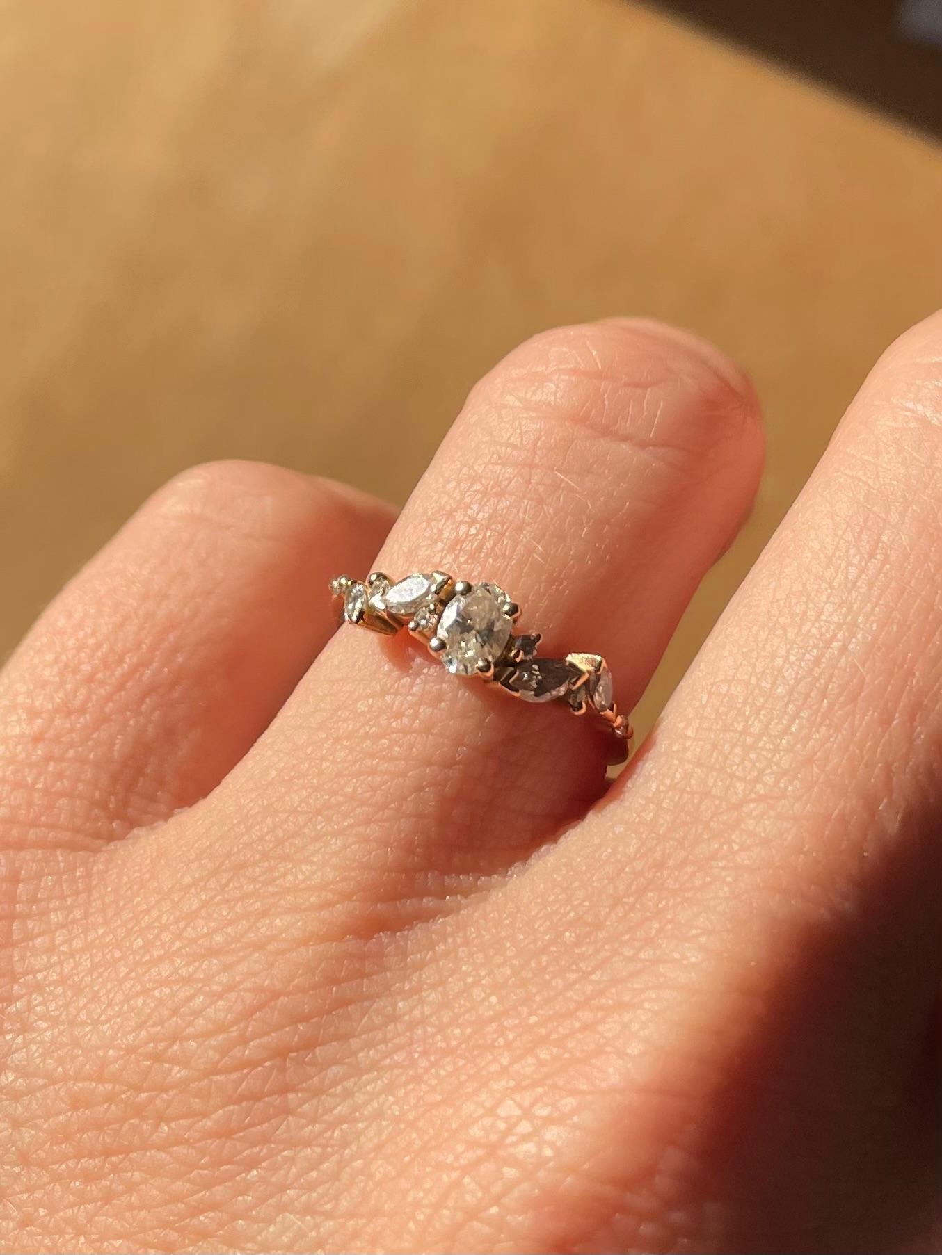 Bespoke 18K Rose Gold  Oval Cut Diamond Ring