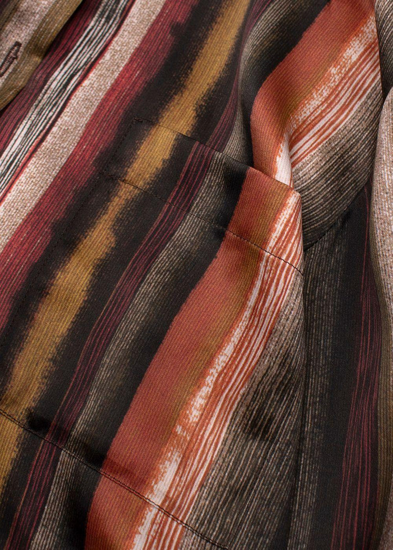 Bite Organic Silk High Low Striped Shirt and Trouser Set