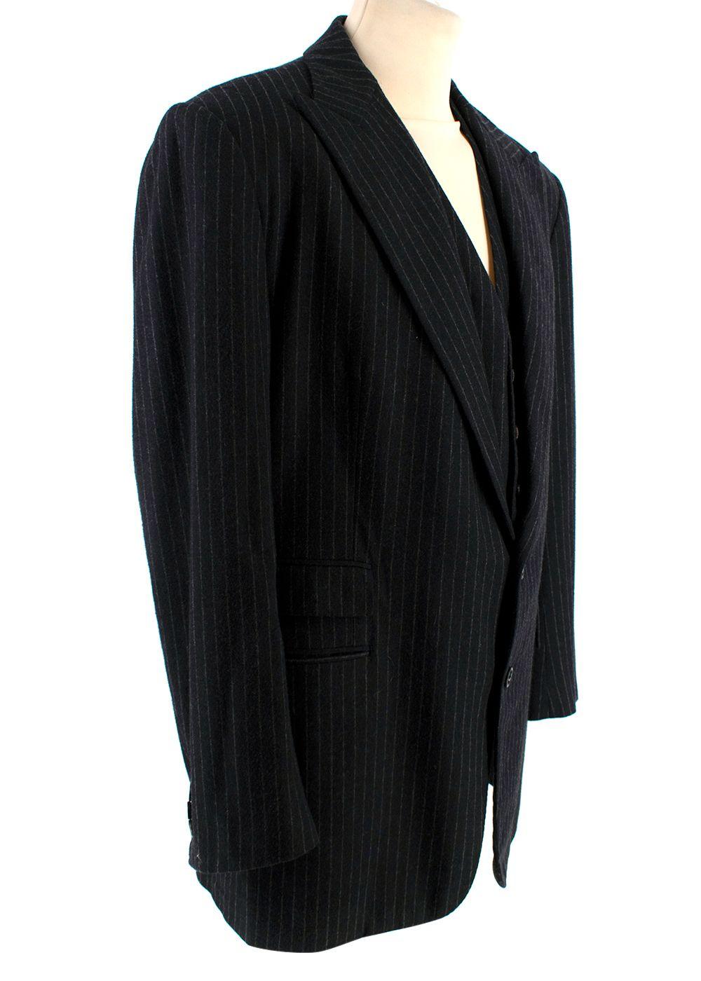 Ralph Lauren Collection Pinstripe Wool 3 Piece Suit