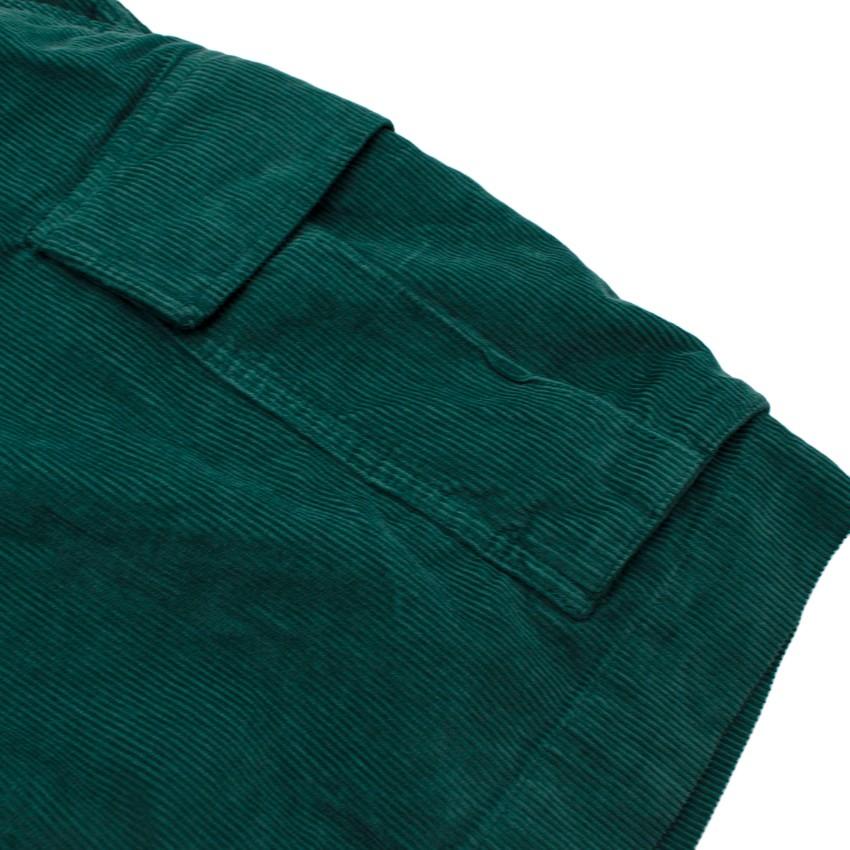 MAN 1924 Emerald Green Cotton Corduroy Cargo Shorts