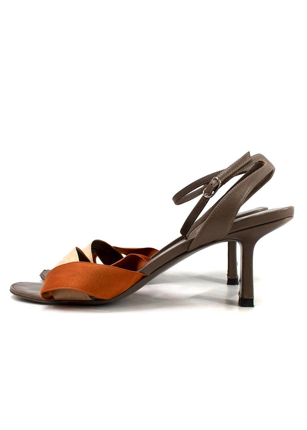 The Row Ribbons Leather and Satin Sandals