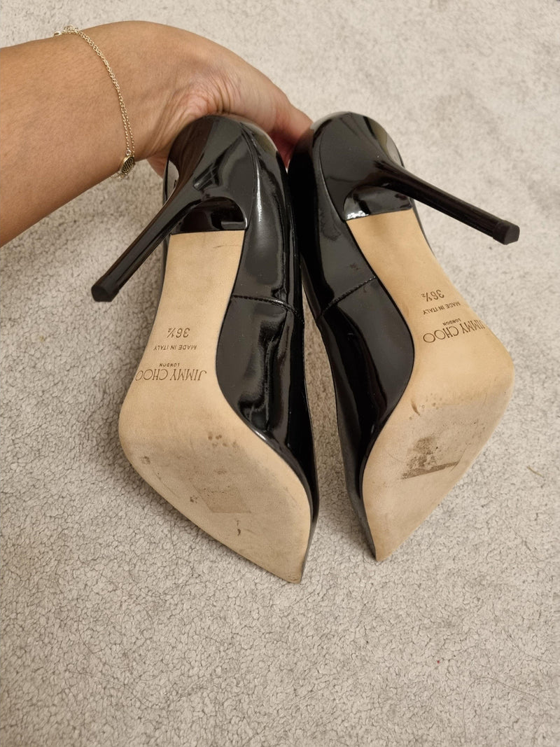 Jimmy Choo Black Patent Leather Stiletto Heel