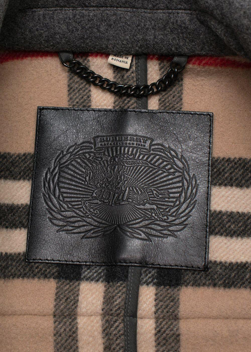 Burberry Grey Wool Double Breated Jacket/coat