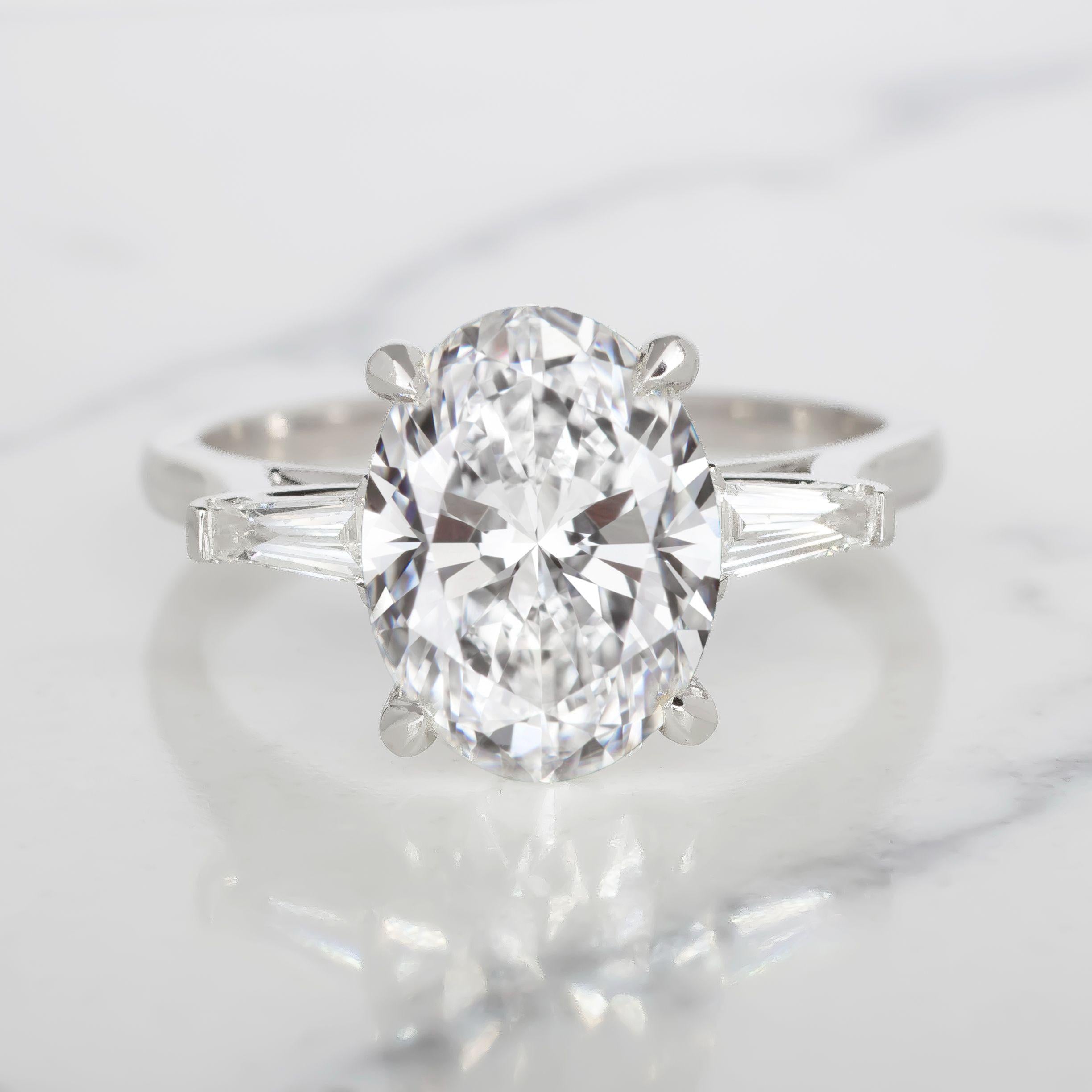 Verde 3ct IGI Certified Lab-grown Oval Cut VS2 Diamond Ring