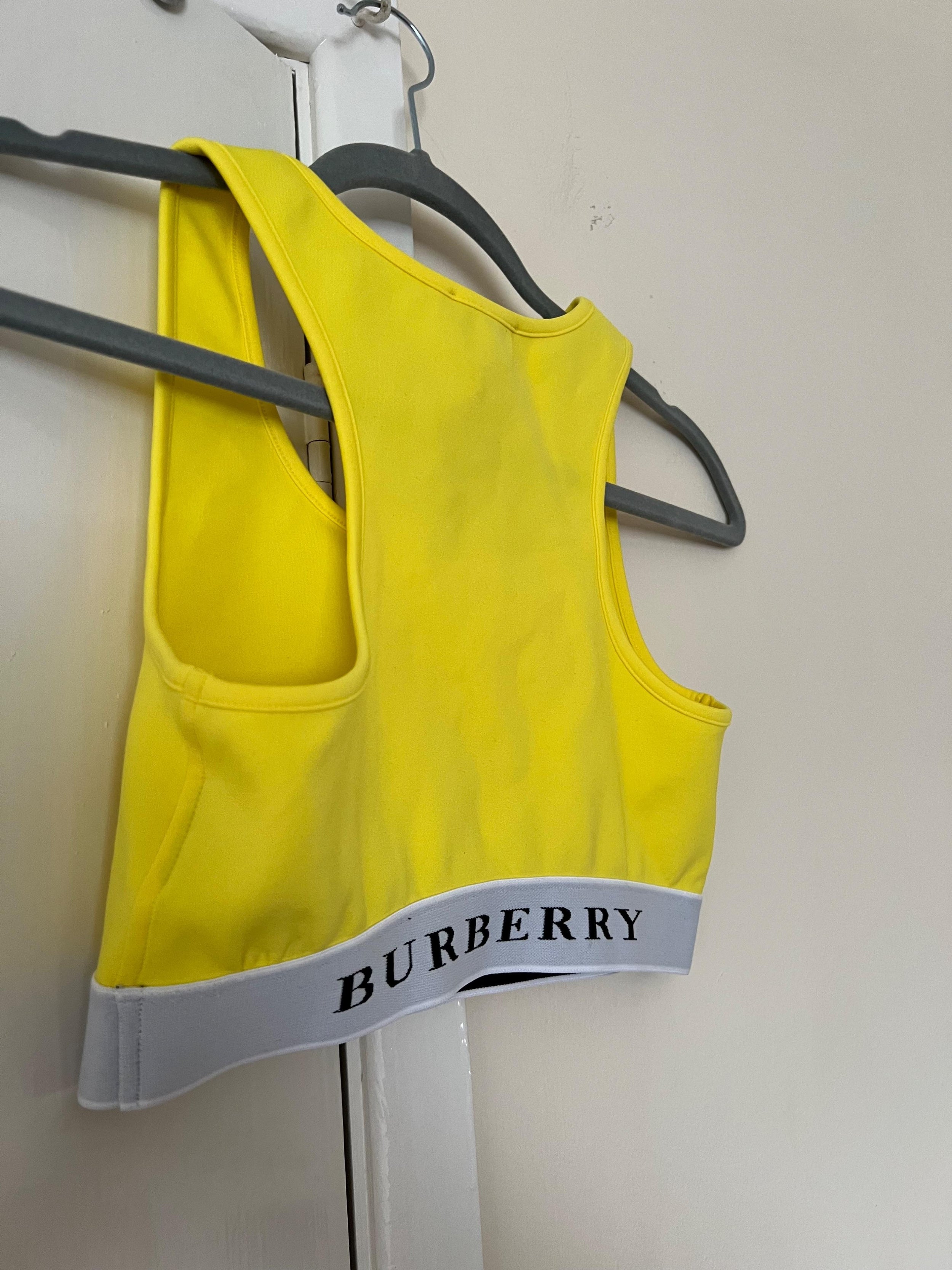 Burberry Yellow No Bra Gym Top