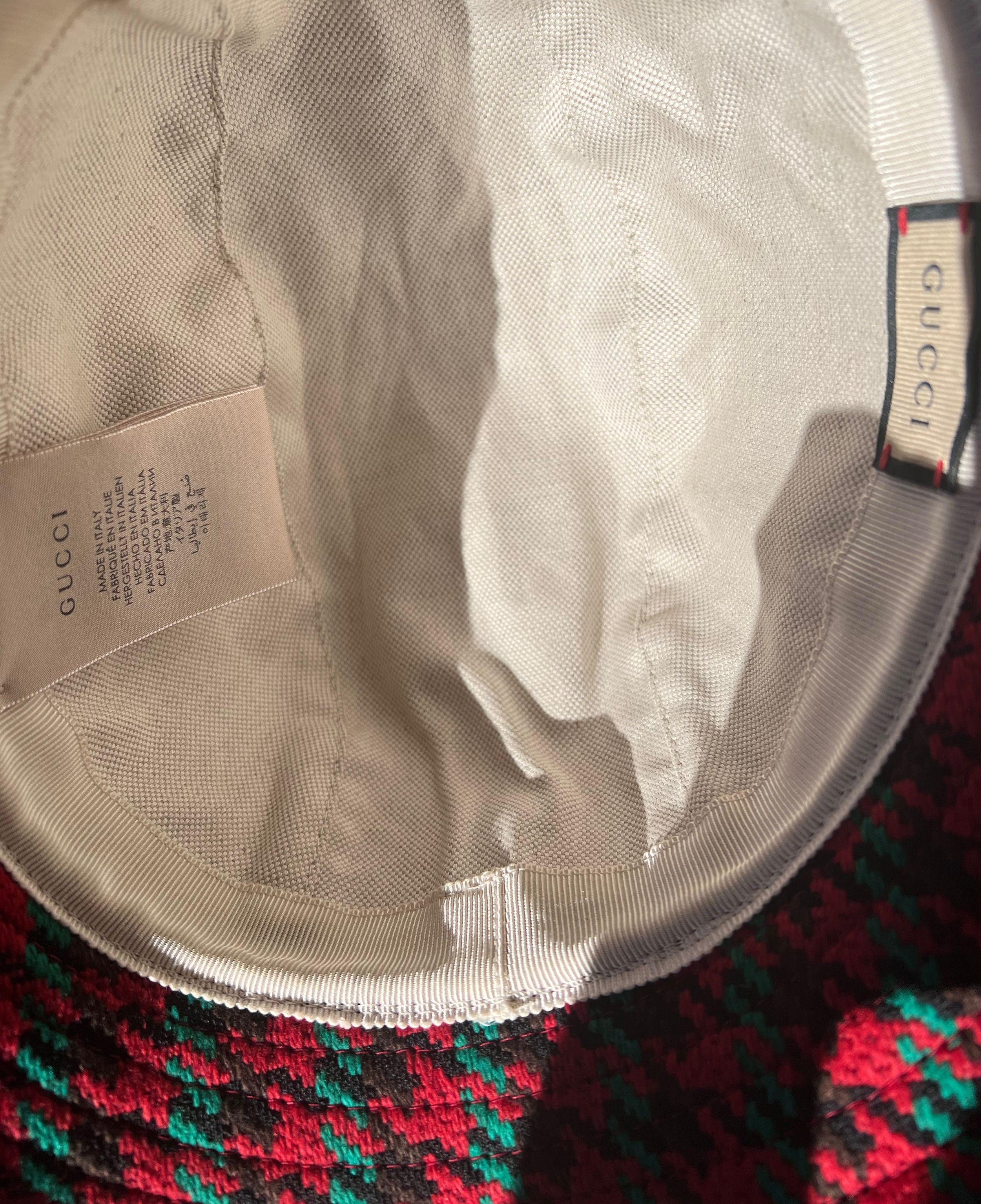 Gucci Red Tweed Fedora Hat
