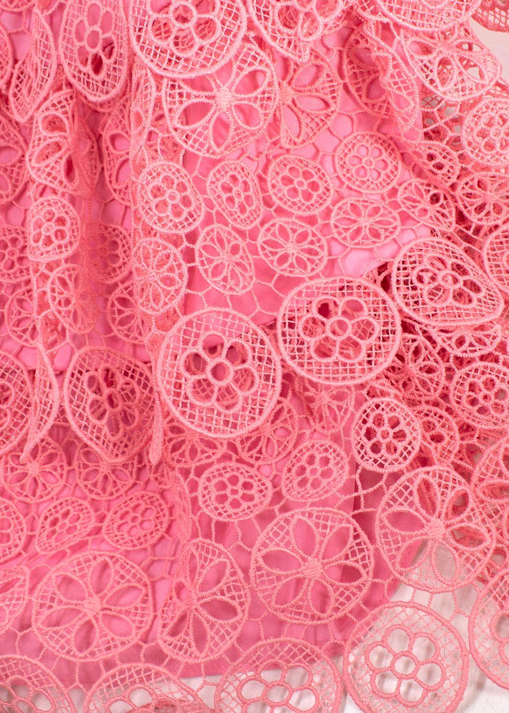 Self Portrait Kids  Pink Guipure  Lace Dress
