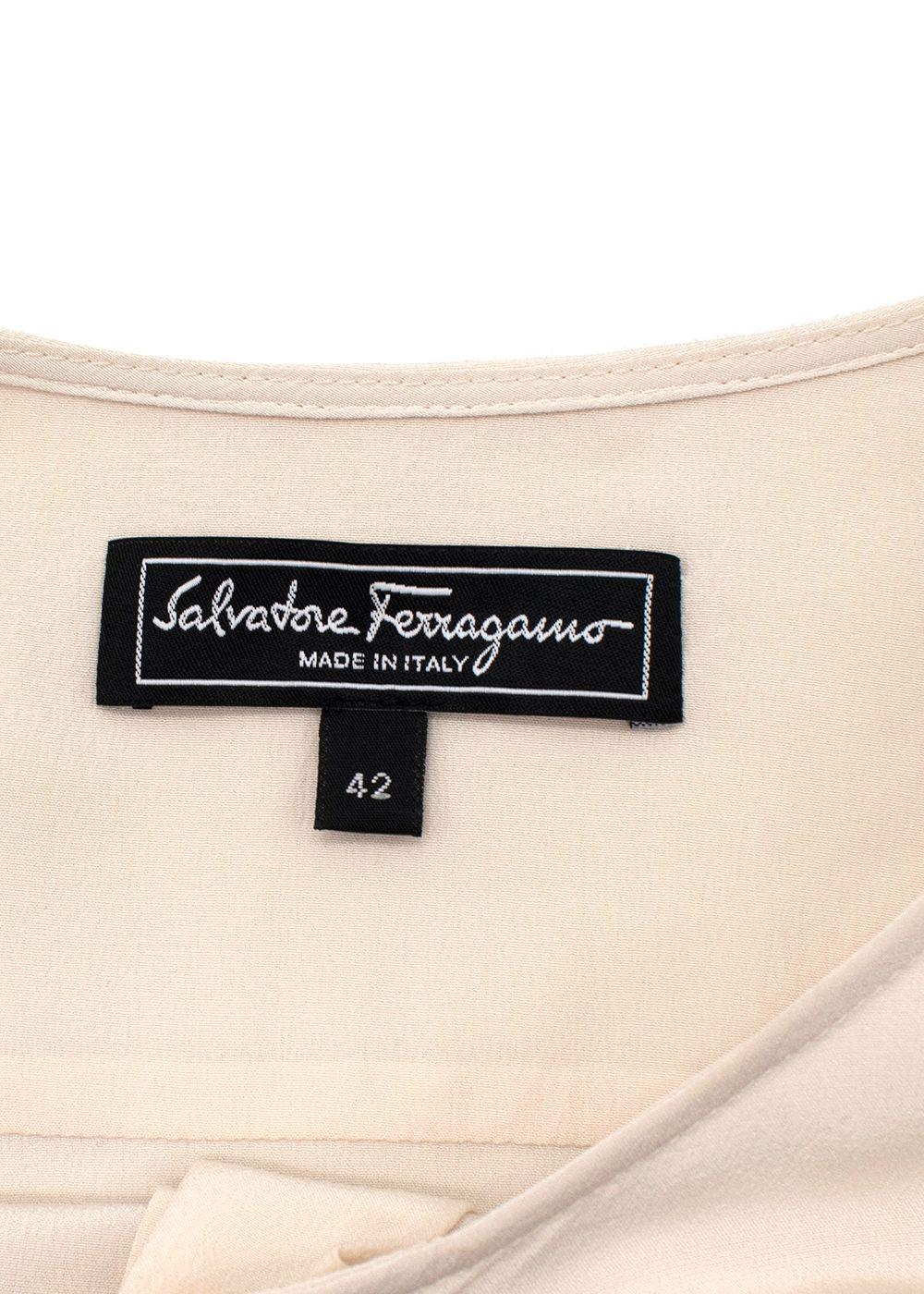 Cream Silk Longline Blouse
