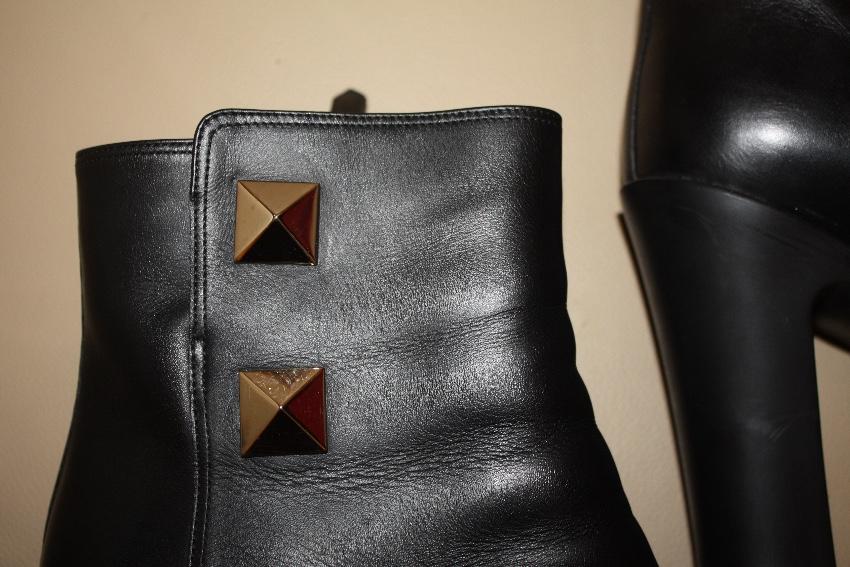 Valentino fur lined leather ankle boots