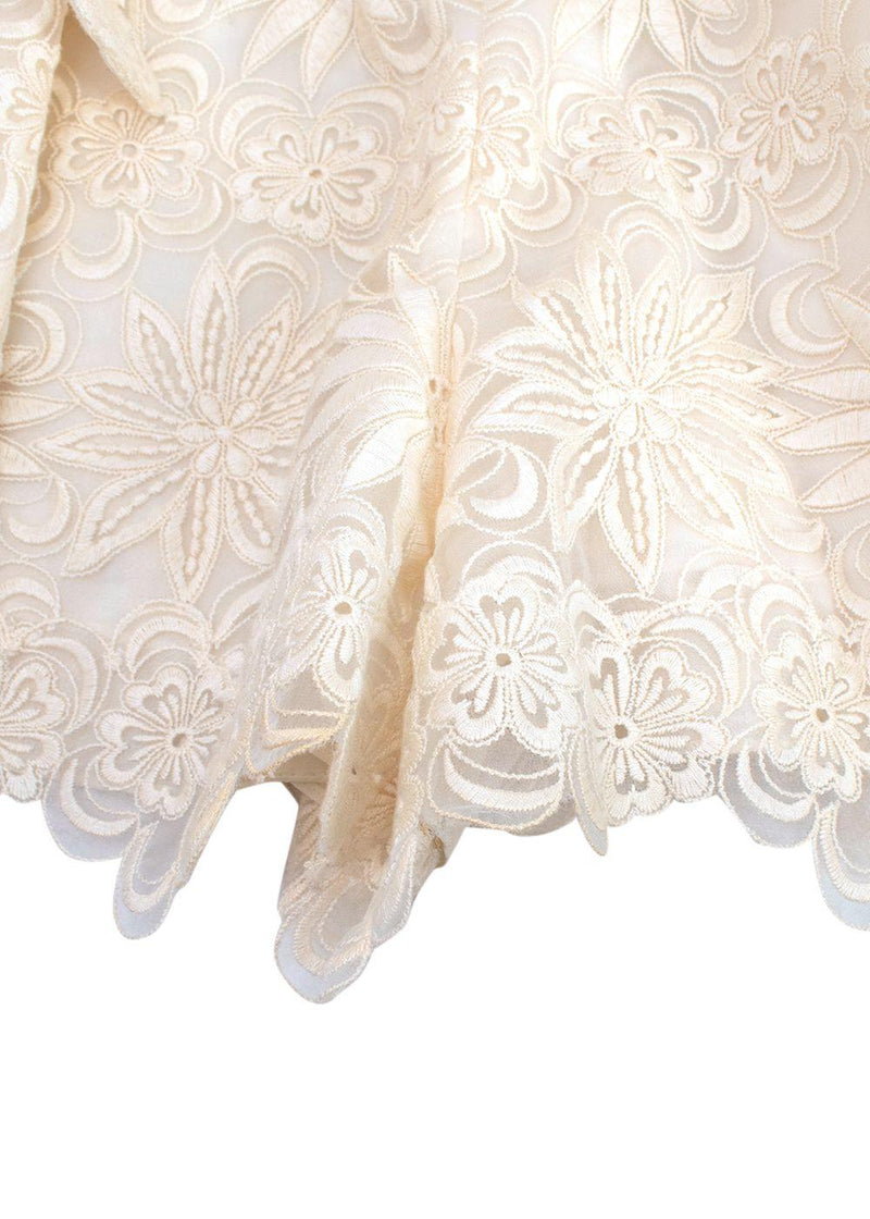 Ivory Floral Embroidered Playsuit